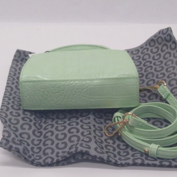 Grey Label Mini Couture Green Croc Embossed Mini Purse Cross Shoulder Bag NWT - Picture 8 of 13